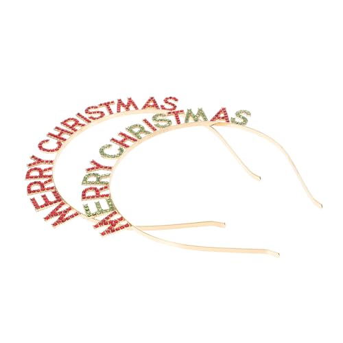 FRCOLOR 2st Weihnachtsstirnband Paillette Weihnachtliche Kopfbedeckungen Hautpflege-stirnband Und -armband Weihnachts-haarschmuck Frohe Weihnachten Haarbänder Weihnachtshaarband Legierung von FRCOLOR