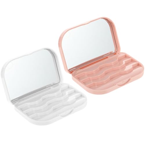 FRCOLOR 2stücke Aufbewahrungsbox Für Künstliche Wimpern Mit Integriertem Spiegel Und Wiederverwendbar Organizer Für Falsche Wimpern Zum Reisen Und Täglichen Gebrauch von FRCOLOR
