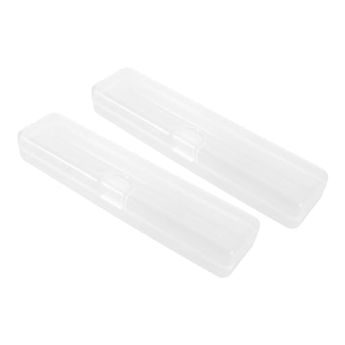 FRCOLOR 2stücke Aufbewahrungsbox Für Make-up-Pinsel Mit Schutzdeckel Tragbarer Organizer Für Kosmetikpinsel Geeignet Für Reisen Für Augenbrauenstifte Und Lidschattenpinsel Transparent von FRCOLOR