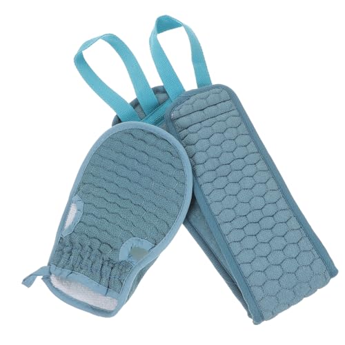FRCOLOR 2stücke Badetuch Rückenreibetuch Mit Langen Streifen Duschtuch Zum Peeling Und Entfernen Von Hornhaut Praktisch Für Bad Oder Spa Blau von FRCOLOR