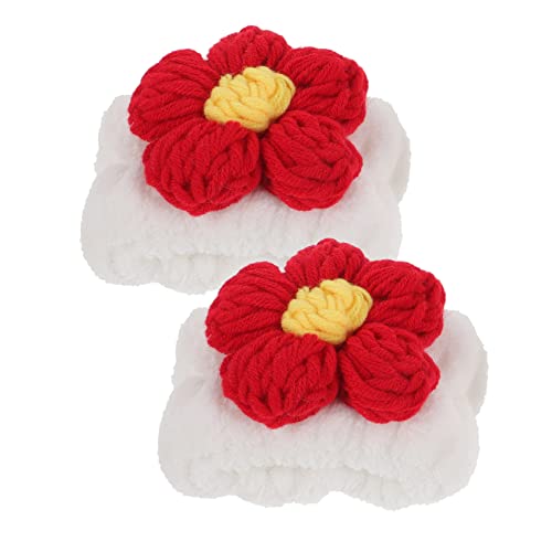 FRCOLOR 2stücke Blüten-waschbänder Für Gesichtreinigung Wasserabsorbierende Elastische Handgelenkbänder Für Frauen Zum Waschen Gesichts Für Täglichen Gebrauch von FRCOLOR