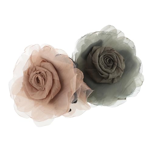 FRCOLOR 2stücke Blumen Haarklammer Grün Dekorative Haarklammern Für Damen Einzigartige Haarschmuck Accessoires Stilvolle Haarklammern Mit Blumendesign Haarklammer Für Verschiedene Anlässe von FRCOLOR