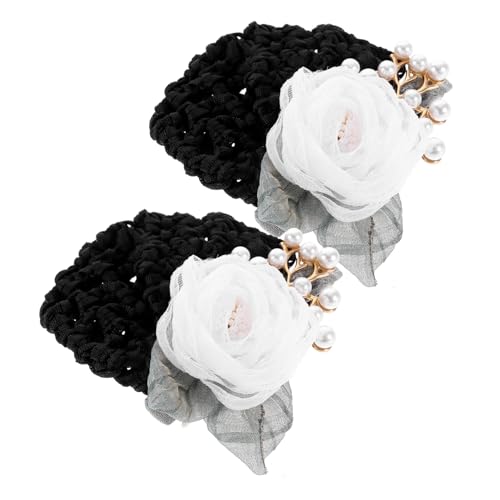 FRCOLOR 2stücke Haarnetze Für Brötchen Floral Haar Haar Clip Dutt Abdeckung Blume Zubehör Und Dutt-netz Für Damen Hochsteckfrisur-accessoires von FRCOLOR
