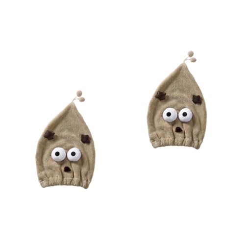 FRCOLOR 2stücke Cartoon Haartrockner Handtuch Super Saugfähigem Korallenvlies Niedliches Design Für Schnelles Trocknen Für Kurzes Und Lockiges Haar Farblich Abgestimmtes Kaffee- von FRCOLOR