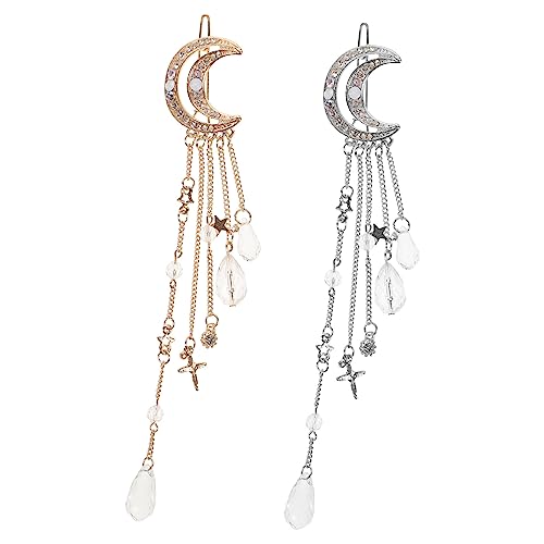 FRCOLOR 2stücke Mond Haar Clip Quaste Haarnadel Haarspange Haarschmuck Kopfbedeckung Party Accessoires Für Mädchen Frauen von FRCOLOR