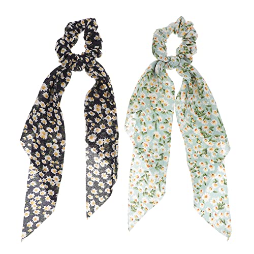 FRCOLOR 2stücke Haargummi-schal Chiffon-haarringe Langes Haarseil Mädchen-haargummis Für Frauen Dame von FRCOLOR