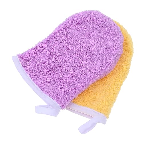 FRCOLOR 2stücke Gesichtsreinigungshandschuhe Aus Superfeinem Fasermaterial Make-up-entferner-handschuhe Für Detaillierte Reinigung Stoffhandschuhe Mit Aufhängeseil Für Platzsparende von FRCOLOR