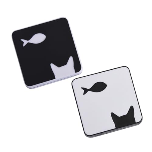 FRCOLOR 2stücke Linsenbehälter Mit Fischmuster Für Frauen Praktische Aufbewahrungslösung Mit Spiegel Für Reisen Und Outdoor-aktivitäten von FRCOLOR