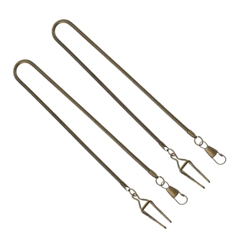 FRCOLOR 2stücke Metall-taschenuhrkette Ersatz-Kette Für Herren Hängende Taschenkette Mit Poliertem Finish Kostüm-Accessoire Für Party Und Feiertage von FRCOLOR