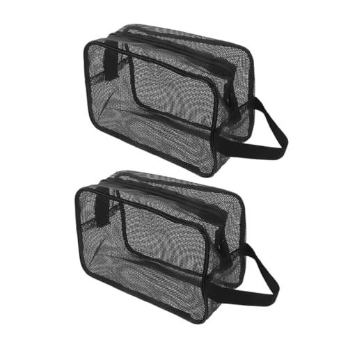 FRCOLOR 2stücke Netz-Make-up-Tasche Mit Griff Und Reißverschluss Für Damen Und Herren Reise-kulturtasche Aus Wasserabweisendem Netzmaterial Für Schnelles Trocknen Und Aufbewahrung Von von FRCOLOR