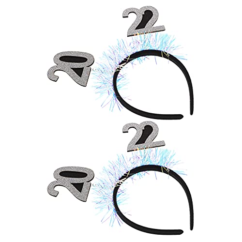 FRCOLOR 2stücke Neujahrs-haarreifen Digitale Kopfaccessoires Für Weihnachten Und Silvester Party-haarband Für Erwachsene von FRCOLOR
