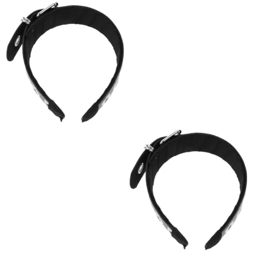 FRCOLOR 2stücke Punk Style Haarband Aus Pu-leder Mit Handgefertigten Details Und Robusten Metallelementen Für Edgigen Look Für Rocker Und Cosplay-events von FRCOLOR