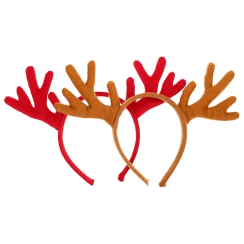 FRCOLOR 2stücke Rentiergeweih-haarreif Set Für Halloween Und Weihnachten Tierkopf-kopfbedeckung Als Kostüm-accessoire Für Partys Festivals Und Veranstaltungen von FRCOLOR