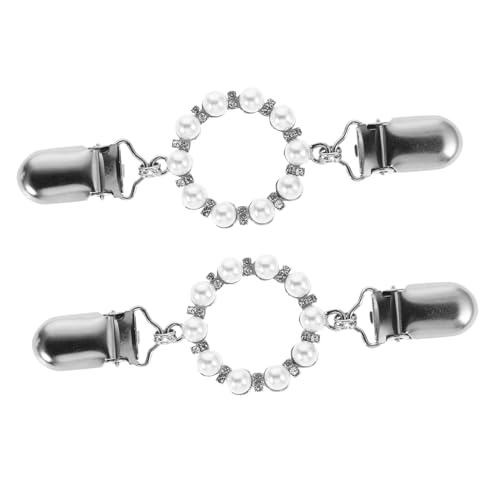 FRCOLOR 2stücke Retro-schalbroschen Aus Imitation Perlen Pullover-clips Für Mädchen Vintage-kleidungsnadeln Modenadeln Als Brosche Für Hemdkragen Retro-cardigan-clips Zubehör Für von FRCOLOR