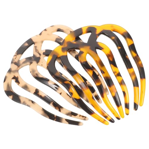 FRCOLOR 2stücke Vintage Haarkämme Aus Acetat Zahn-haarkämme Leopard-design Für Hochsteckfrisuren Und Tägliches Styling Leicht Und Tragbar Für Damen von FRCOLOR