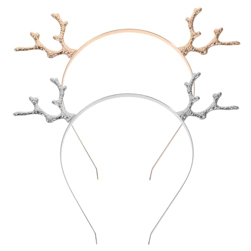 FRCOLOR 2stücke Weihnachts-haarreif Mit Rentiergeweih Cartoon-haarreifen Für Festliche Kostüme Haaraccessoires Für Partys Und Feiern von FRCOLOR