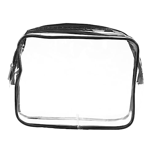 FRCOLOR Transparenter Wasserdichter PVC-Kosmetiktasche Für Damen Praktischer Toilettenorganizer Für Sport Und Zuhause Schwarz Teiliges von FRCOLOR