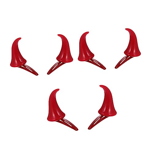 FRCOLOR Kinder-Tiara 3 Paare Halloween Dekorative Rote Horn Haars Pange Sü?e Halloween- Haarnadeln Halloween-horn- Rote Teufelshorn- Teufelshaarprodukte Haarnadel Aus Horn Dämon von FRCOLOR