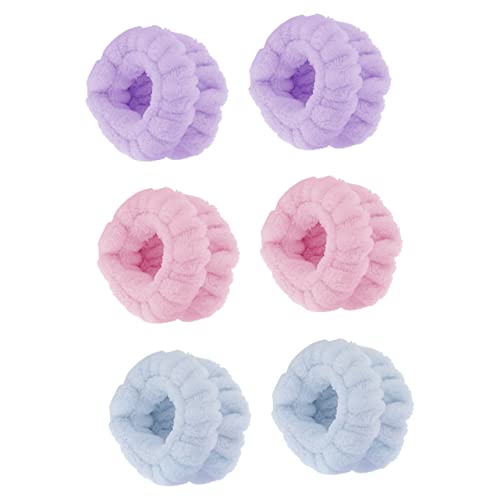FRCOLOR 3 Paare Armband Handtuch Stirnband Spa-Stirnband zum Waschen des Gesichts Handtücher femmansoe weible dwr Haarband Handgelverband bequeme Armbänder Tragbare Spa-Armbänder Flanell von FRCOLOR