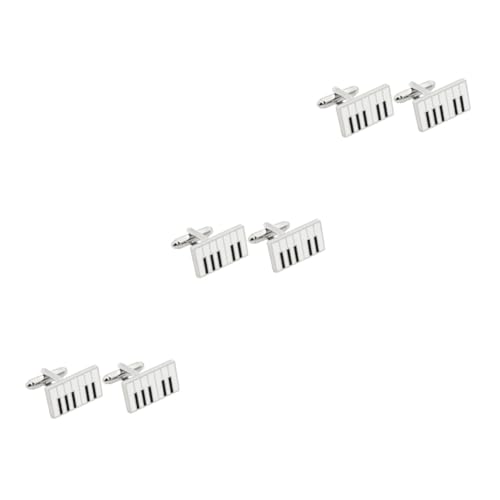 FRCOLOR 3 Paare Herren Manschettenknöpfe mit Klavierdesign Cufflinks für Formelle Anlässe Accessoire für Business Hochzeit Perfektes für Männer an Besonderen von FRCOLOR