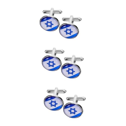 FRCOLOR 3 Paare Israelische Manschettenknöpfe Männliche Manschettenknöpfe Hemdärmelverzierung Kleidungsdekore Manschettenknöpfe Mit Israelischer Flagge Zinklegierung FRCOLOR 3 Paare Israelische Manschettenknöpfe Männliche Manschettenknöpfe Hemdärmelverzierung Kleidungsdekore Manschettenknöpfe Mit Israelischer Flagge Zinklegierung von FRCOLOR
