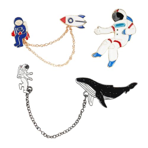FRCOLOR 3sätze Astronauten Brosche Kragen Anstecknadel Kleidungszubehör Legierungsmodepins Schmuck Für Formelle Und Informellen Anlässe Weihnachten Geschenkidee von FRCOLOR