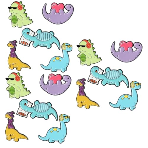 FRCOLOR 3 Sätze Cartoon Dinosaur Broschen Niedliche Tier Anstecker Für Kleidung Rucksack Für Fans 5 Stück * 3 von FRCOLOR