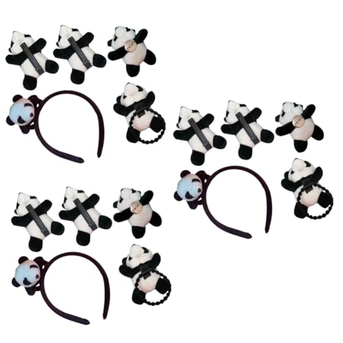 FRCOLOR 3 Sätze Cartoon Panda Schmuck Haarspange für Kinder Panda-Haarnadel festtag holiday haarschmuck Haar Klammern Panda-Haarseil Panda-Kopfbedeckung Karikatur Haarring Brosche Zubehör von FRCOLOR