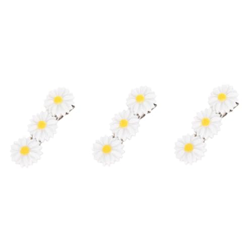 FRCOLOR 3 Sätze Daisy Clip Mädchen Haarspangen Frauen Mode Friseur Weiß Acryl Haarnadel 10 Stück * 3 von FRCOLOR