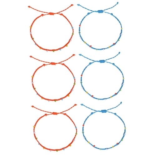 FRCOLOR 3 Sätze Folk Style Fußkettchen Für Damen Teiliges Handgefertigte Farbenfrohe Wachs Schnur Mit Perlen Robust Langlebig Einzigartiges Design Für Für Freundinnen 2 Stücke * 3 von FRCOLOR