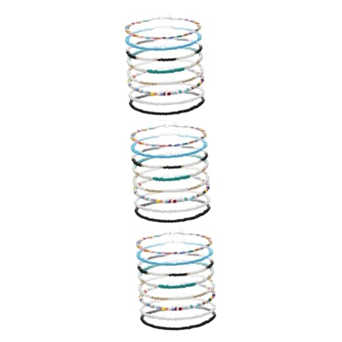 3 Sätze Fußkettchen Für Damen Verstellbare Handgefertigte Fußschmuck Kette Für Sommer Für Strand Freizeit Elegantes Design Mit Farbenfrohen Perlen 8 Stück * 3 von FRCOLOR
