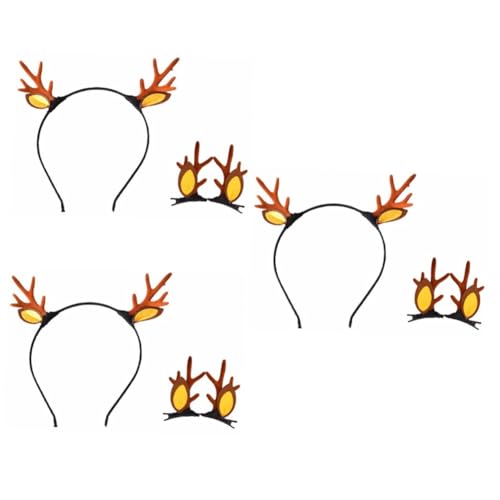 FRCOLOR 3sätze Kreative Hirschgeweih Haarschmuck Mit Haarspangen Für Partys Braunes Antler Haarband Und Haarpins Weihnachts Und Cosplay-accessoires Für Erwachsene von FRCOLOR