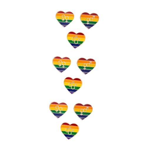 FRCOLOR 3 Sätze Herzförmige Brosche Ansteckblume Stolz Stellnadel Regenbogenfahne Regenbogenflagge Zinklegierung Brosche Lgbt-anstecknadel Geschenkidee Anstecknadeln 3 Stücke * 3 von FRCOLOR