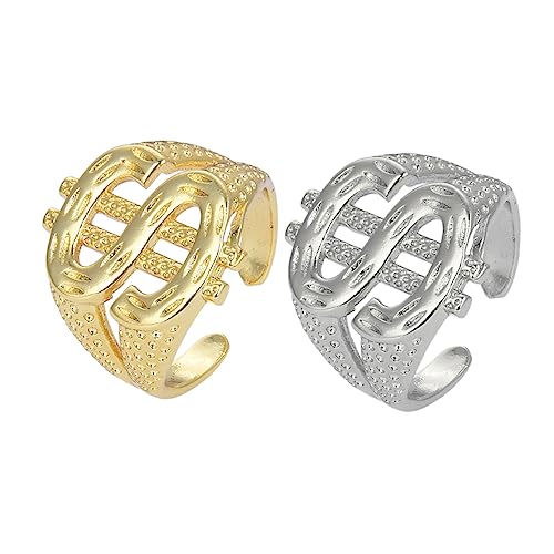 FRCOLOR 3 Sätze Hip Hop Finger Ringe Für Herren Verstellbare Metallringe Im Mode Schmuck Für Partys Besondere Anlässe Schmuck Für 2 Stück * 3 von FRCOLOR