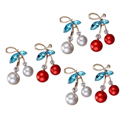 FRCOLOR 3 Sätze Kirschbroschen Für Damen Legierungsbroschen Weiße Zur Dekoration Von Kleidung Taschen Accessoires Für Besondere Anlässe 2 Stücke * 3 von FRCOLOR