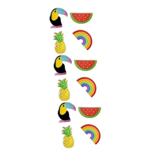 FRCOLOR 3 Sätze Kreative Broschen Regenbogen Ananas Cartoon Brustpin Für Damen Stilvolle Dekoration Für Kleidung Frauen Outfits 4 Stücke * 3 von FRCOLOR