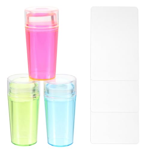 FRCOLOR 3er-set Silikon-nagelkunst-stempelset – Maniküre-stempel- Und Schaberset Mit 6 Teilen – Leichtes Und Kompaktes Design – Vielseitig Einsetzbar Für Zuhause Und Den Salon von FRCOLOR