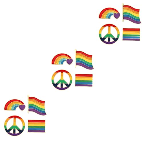 FRCOLOR 3 Sätze Regenbogen Broschen Für Dekorative Anstecker Für Rucksäcke Taschen Kleidung Hochwertige Legierungs Metallpins Für Kreative Accessoires 4 Stück * 3 von FRCOLOR