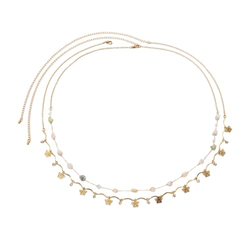 FRCOLOR 3 Sätze Strass Hüftkette Natürliche Hüftkette Aus Stein Hüftkette Aus Legierung Hüftkette Für Kleid Hüftkette Dekoration Bauchkette Mädchen Hüftkette Metall 2 Stück * 3 von FRCOLOR