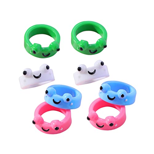 3 Sätze Süße Frosch Ringe Resin Farblich Gemischt Verstellbare Finger Ringe Für Damen Niedliches Tier Schmuckset Für Besondere Anlässe Langlebige 8 Stücke * 3 von FRCOLOR