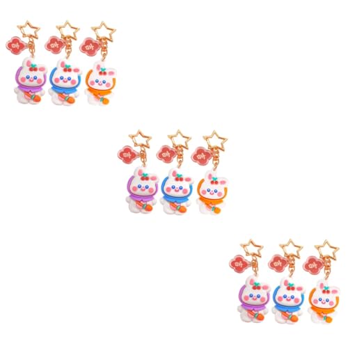 FRCOLOR 3 Sätze Süßer Cartoon Kaninchen Schlüsselanhänger Silikon Für Taschen Schlüssel Für Bastelprojekte 3 Stücke * 3 von FRCOLOR