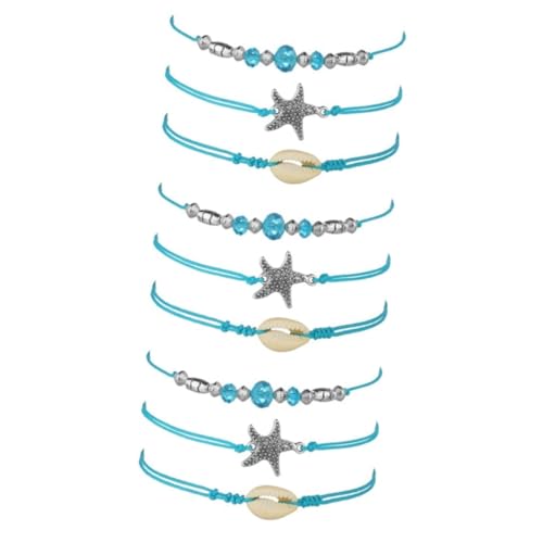 FRCOLOR 3 Sätze Teiliges Boho Fußkettchen Mit Muscheln Blauen Perlen Kreative Verstellbare Fußkette Für Damen Für Zu Besonderen Anlässen 3 Stücke * 3 von FRCOLOR