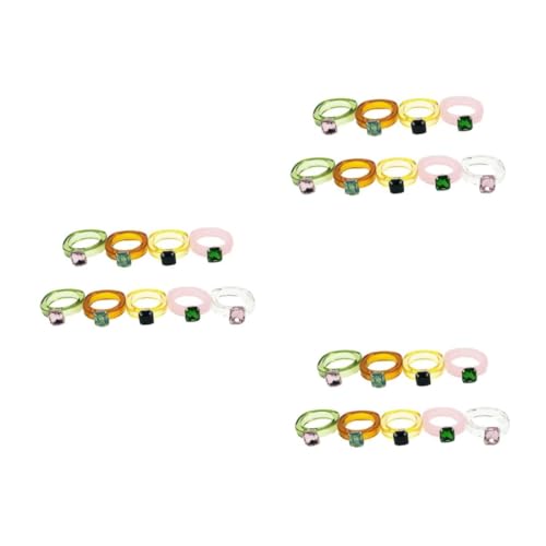 FRCOLOR 3 Sätze Teiliges Bunter Acrylringe Mit Einzigartigem Schmuckdesign Kreativer Edelstein Dekoration Für Damen Partys 9 Stück * 3 von FRCOLOR