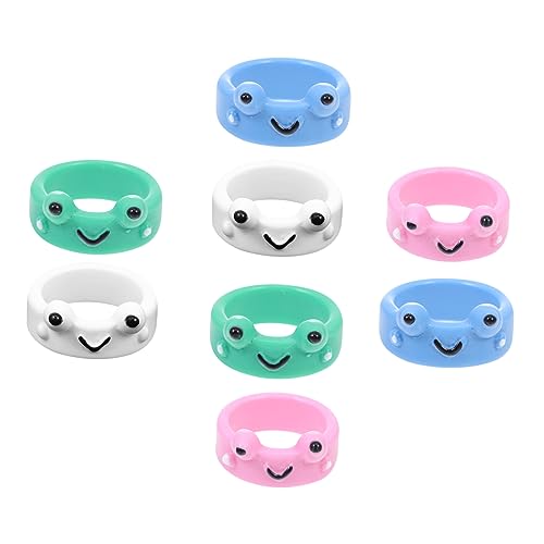 FRCOLOR 3 Sätze Teiliges Cartoon Frosch Ringe Für Frauen Dekorative Fingerringe Hochwertigem Material Angenehm Für Partys Einzigartiger Schmuck Mit Glatter Oberfläche 8 Stücke * 3 von FRCOLOR