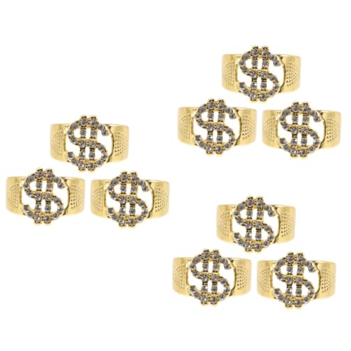 FRCOLOR 3 Sätze Teiliges Dollarzeichen Ring Für Damen Herren Punk Schmuck Geldsymbol Ring Für Partys Festivals Besondere Anlässe Anpassungsfähig 3 Stücke * 3 von FRCOLOR