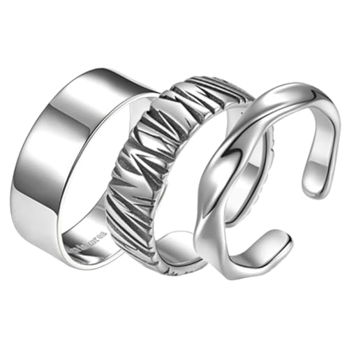 3 Sätze Teiliges Herren Ringe Verstellbare Vintage Finger Ringe Cooles Design Für Männer Partys Karneval Besondere Anlässe Geschenkidee Für Freunde Familie 3 Stück * 3 von FRCOLOR