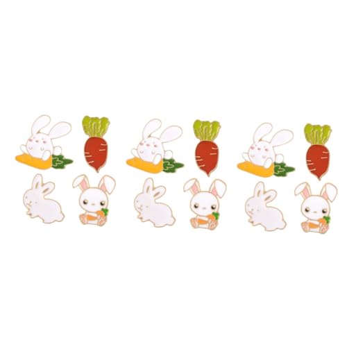 FRCOLOR 3 Sätze Teiliges Niedlicher Karotten Hasen Broschen Für Damen Kreative Tropföl Hasen Karotten Brustnadeln Schicke Dekoration Für Kleidung Frauen Zufällige Designs 4 Stücke * 3 von FRCOLOR