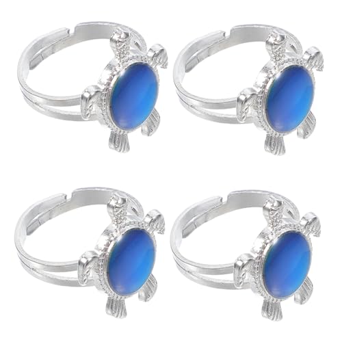 FRCOLOR 3 Sätze Teiliges Schildkröten Farbwechselring Für Männer Temperaturabhängiger Emotionsring Verstellbar Witziges Für Perfektes Für Jede Gelegenheit 4 Stück * 3 von FRCOLOR