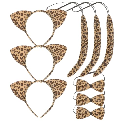 FRCOLOR 3sätze Katzenohren Stirnband Set Mit Für Junge Mädchen Cartoon Kostüm Cosplay Zubehör Für Halloween Party Jungen Mädchen von FRCOLOR
