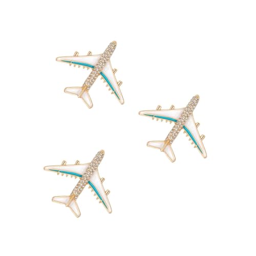 FRCOLOR 3 Stck. Brosche Legierung Flugzeugform für Damen Kreatives Dekoratives Accessoire für Anlässe Reversnadel von FRCOLOR